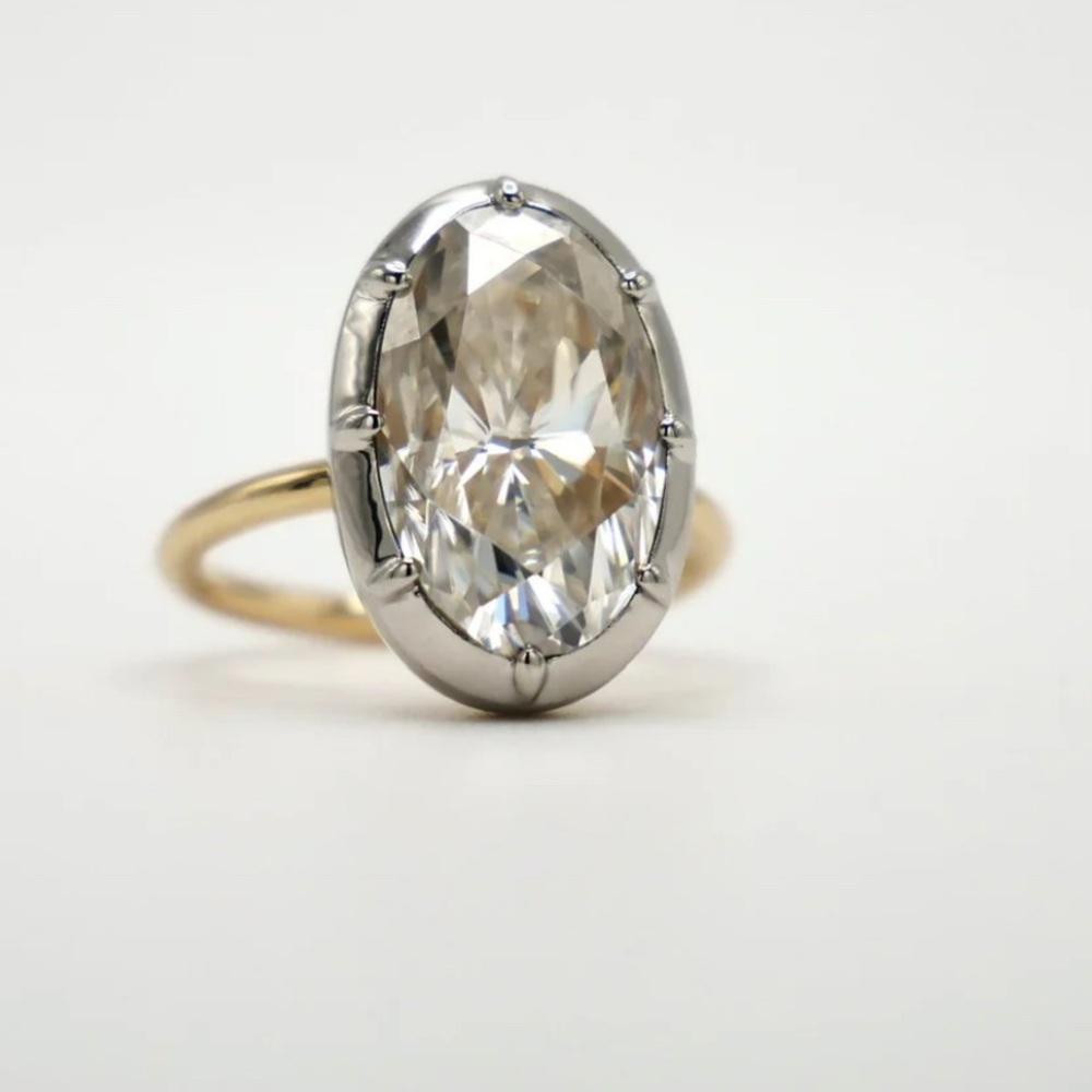 14k and Platinum oval ring